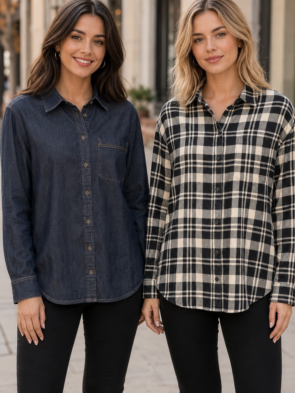 Bundle of 2 Women’s Button-Up Shirts Gap & Buffalo Size Medium